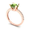 thumbnail image 2 of Solitaire with Accents Engagement Ring for Women - 1.71ct Natural Peridot in 14K Rose Gold Promise Ring, 2 of 6