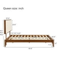 thumbnail image 2 of King Size Bamboo Platform Bed, Mid-Century Modern Bed Frame with Upholstered Adjustable Headboard, Wood Slat Support, No Box Spring Needed, Easy Tool-Free Assembly, Brown+Beige, 2 of 7