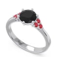 thumbnail image 2 of 2.15 Carat Round Cut Black Onyx & Red Ruby Gemstone Shiny Anniversary Ring for Ladies Solid 14K White Gold Size 10.5 by Diamond-Capitals, 2 of 7