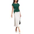 thumbnail image 2 of INSPIRE CHIC Work Tank Top for Women Cap Sleeve Crew Neck Business Casual Shirts with Belt S Dark Green, 2 of 6