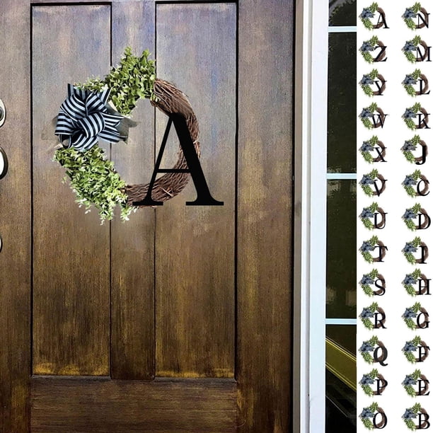 Xihbxyly Corona para Puerta de Entrada, Ideal para Todo El Año, con Apellido Pintado a Mano, Decoración de Temporada, Regalo Versátil para El Hogar, Tamaño 36 X 36 Cm.