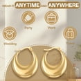 thumbnail image 5 of DESIGNICE 4 Pairs Statement Earrings for Women,Stainless Steel Plated C-Shaped Hoop Gold Earrings,Hoop Earrings Birthday Jewelry Gift for Her,Style1, 5 of 7