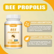 Bee Propolis Capsules - Immune System Booster, Antimicrobial Antioxidant Support - 120 Capsules