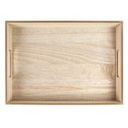 On the Surface Decorative Square Tray, Customizable Wooden Serving Tray with Handles