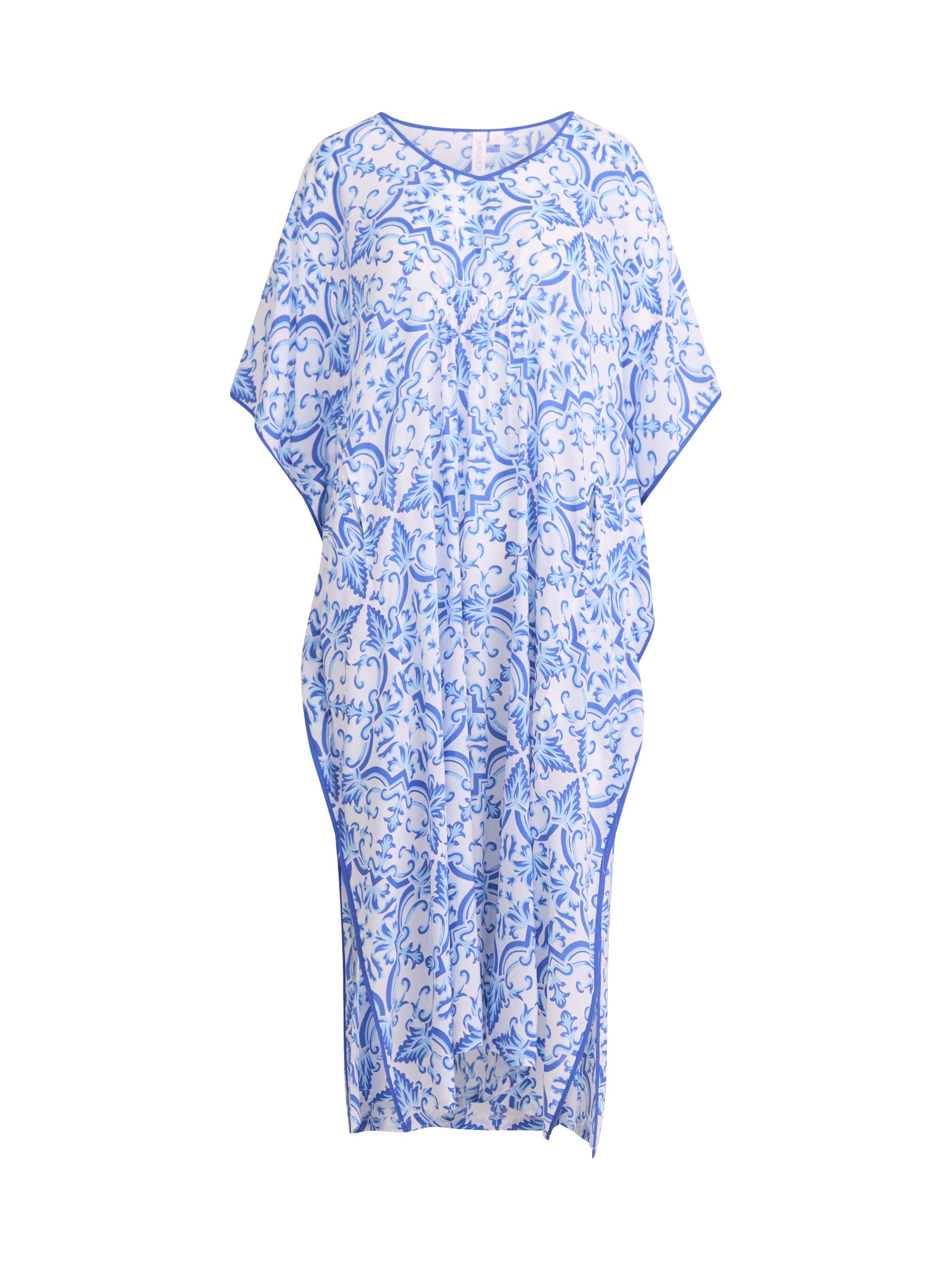 Joyspun Women’s Sleepwear Woven 46” Caftan Nightgown, S-4X