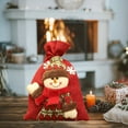 thumbnail image 5 of Christmas Gift Bag, Linen Gift Bag, Three-Dimensional Santa Snowman Reindeer Holiday Candy Bags, Cloth Multicolor 20x30cm Festive Present Packaging, 5 of 7