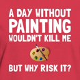 thumbnail image 3 of CafePress - Risk It Painting T Shirt - Women's Traditional Fit Dark T-Shirt, 3 of 4