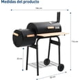 thumbnail image 3 of Asador para Carbón Bluelander de Acero Inoxidable con Llantas Transportadoras, Termómetro, Portátil, 3 of 5