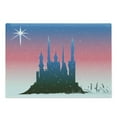 thumbnail image 1 of Fantasy Cutting Board, Silhouette of Medieval Tale Castle with Stars on Sky Cartoon Design, Decorative Tempered Glass Cutting and Serving Board, Large Size, Blue Dark Coral, by Ambesonne, 1 of 1