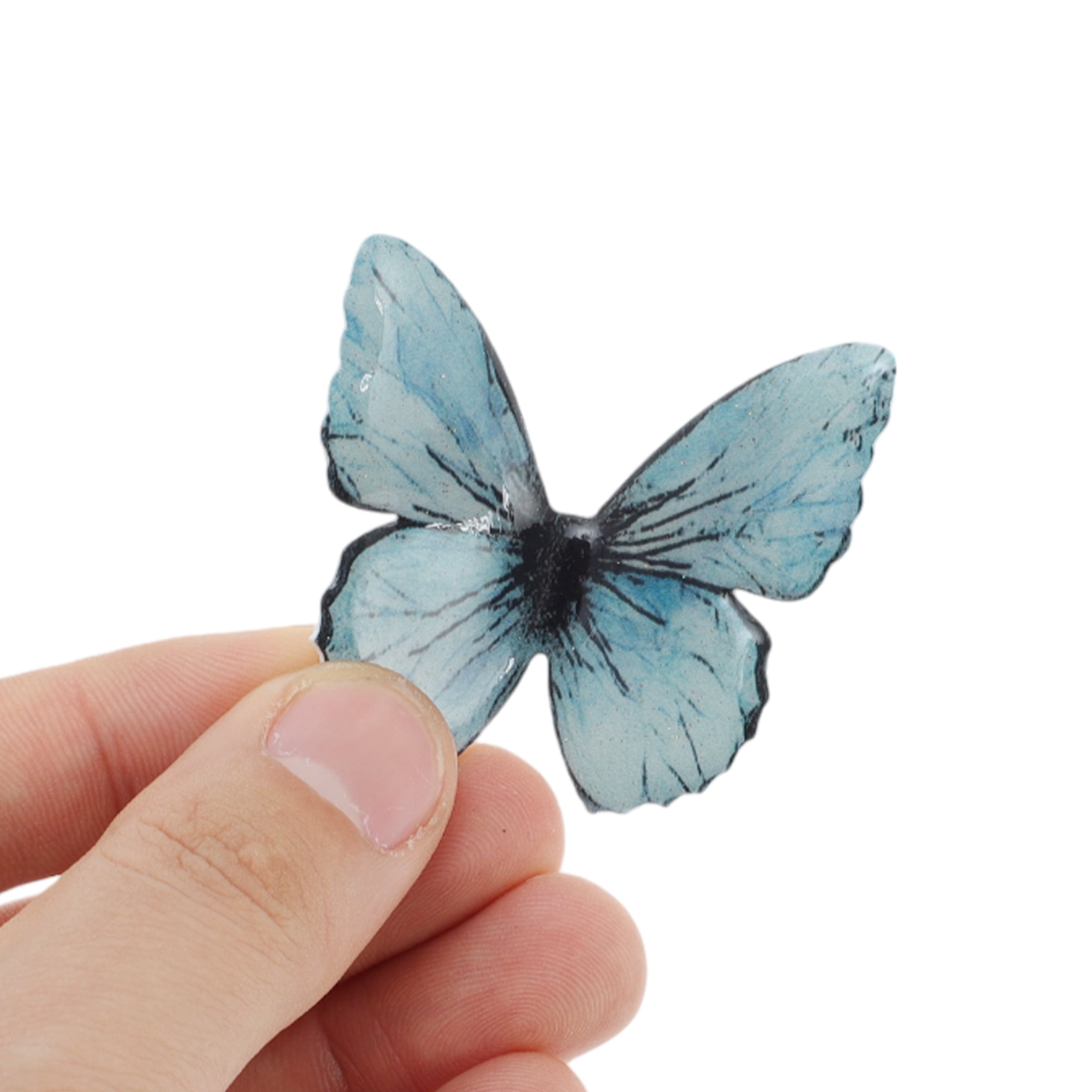 Unique Bargains Halloween Christmas Duckbill Butterfly Hair Clips 3 Pcs Blue Black