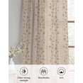 thumbnail image 6 of Pink Brown Floral Sheer Curtains 84 Inch Length 2 Panels Set for Living Room/Bedroom, Spring Flowers Kitchen Curtains with Grommet Semi-Sheer Curtains Drapes Voile Window Treatments 52"x84"x2, 6 of 7