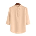 thumbnail image 2 of Ceisia Men's Shirt | Loose Stand Collar 3/4 Sleeve Shirt | Breathable Wrinkle-resistant (Solid Colors) Gift, 2 of 5