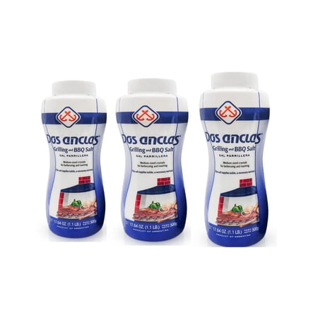 Sal Parrillera 3 Pack, Rock Salt for Grilling BBQ, Refined Medium Grain Salt for Meat Seafood, Multi-Purpose Seasoning Gourmet Salt, 17.64 Oz (1.1 LB)