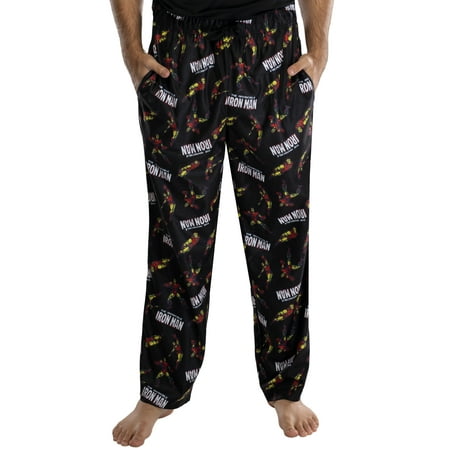 Marvel Men s Iron Man Retro Allover Print Loungewear Pajama Pants SM Walmart