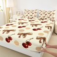 thumbnail image 3 of jejeloiu Leopard Print Bowknot Twin Sheet Sets,Red Kawaii Cherries Bedding For Girls Teens 3pcs, 3 of 7