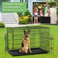 thumbnail image 3 of Dkelincs 48 inch Dog Crate Folding XXL Large Dog Cage Dog Kennels and Crates for Large Dogs Pet Animal Segregation Cage with Divider, Plastic Tray, Double-Door, Handle, Black, 3 of 7