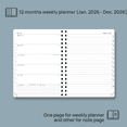 thumbnail image 7 of POPRUN 2026 Planner Weekly Notebook Calendar, Large Size 6.5" x 8.5", Agenda 2026 Appointment Book with Monthly Tabs, Spiral Soft Cover, Inner Pocket, 100 GSM - Petrol, 7 of 7