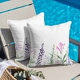 thumbnail image 4 of Spring Lavender Throw Pillow Cover Idyllic Watercolor Purple Flowers Cotton Linen Cushion Cover Throw Pillow Case with Invisible Zipper for Couch Sofa Bed Chair Car 26x26 Inch, 4 of 9