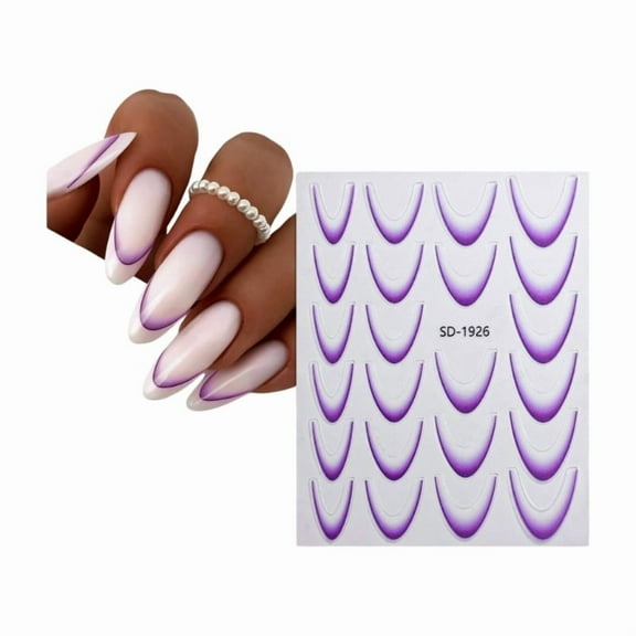 Self-Adhesive Nail Art Decals French Tip Nail Art Stickers Nail Art Decoration French Line Nail Sticker for Christmas