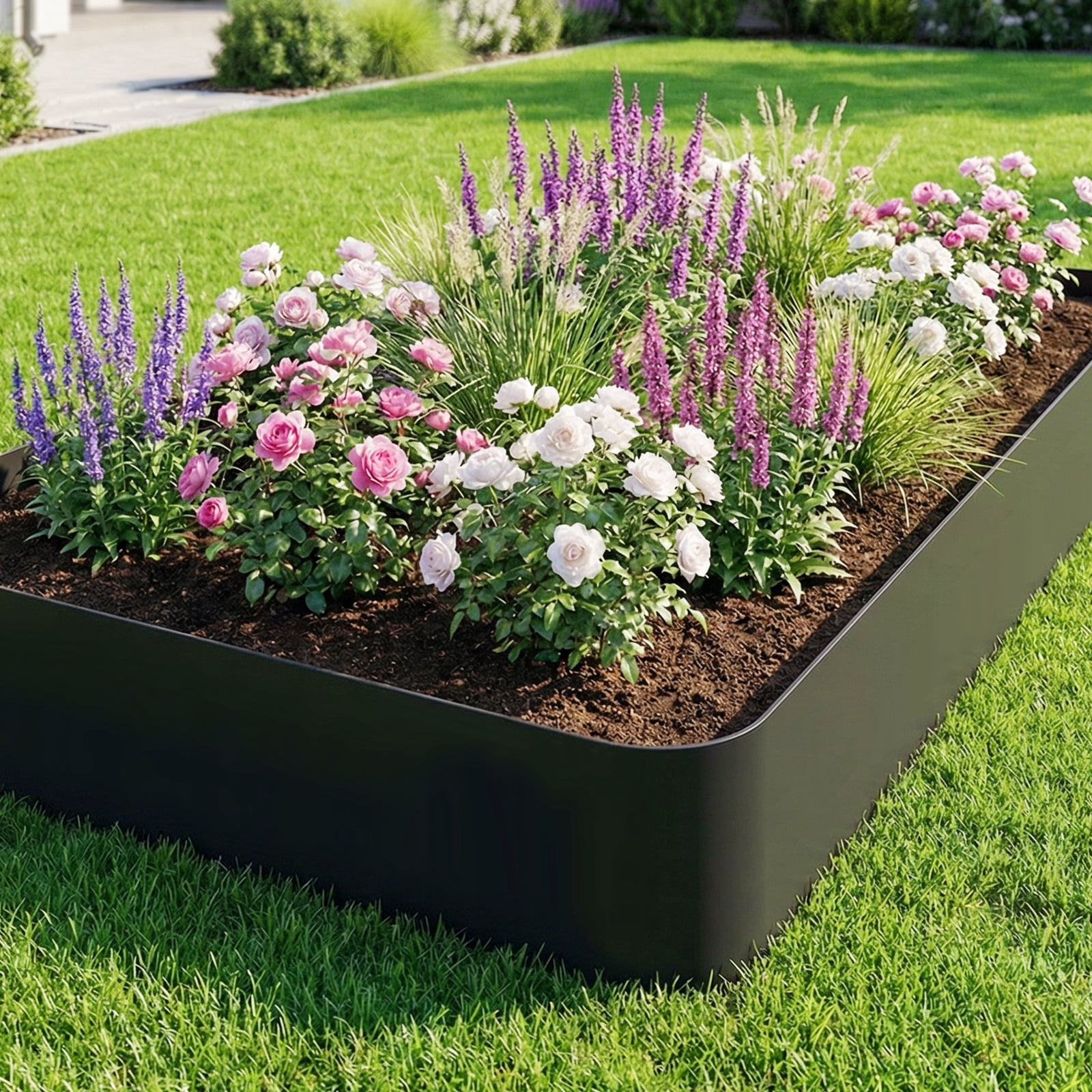 GOTGELIF Landscape Edging 4inch Tall, 40ft No-Dig Landscape Edging Border with 50/120 Spikes Plastic Garden Edging for Landscaping