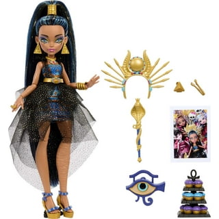 Monster High Cleo De Nile Fashion Doll with Blue Streaked Hair, Accessories  & Pet Dog