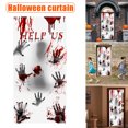 thumbnail image 1 of Cortina de ventana grande de 30 x 60 pulgadas, agrega terror a tu decoración, cubierta de puerta con huella de mano sangrienta espeluznante para Halloween, 1 of 8