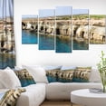 thumbnail image 1 of Sea Caves near Cape Greko Panorama - Modern Seascape Canvas Artwork, 1 of 1