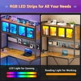 thumbnail image 6 of L Shaped Gaming Desk with Drawers, L Shaped Computer Desk with Hutch and Storage Shelves, Gaming Desk with Pegboard, Led Lights, and Power Outlet, Home Office Desk, Corner Desk, Rustic Brown, 6 of 8