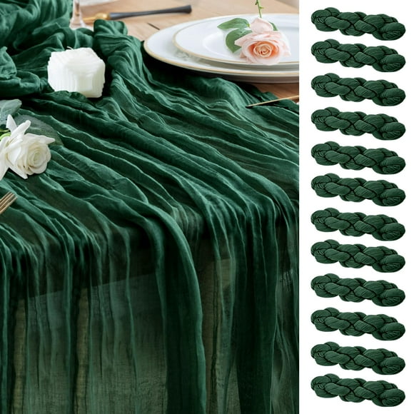 Table Runner Wokceer - Mantel navideño (12 unidades, 3 m), color verde