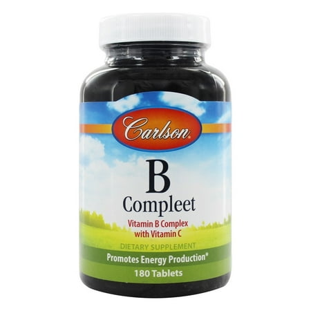 Carlson Labs - B Compleet vitamine B Complexe de vitamine C - 180 comprimés