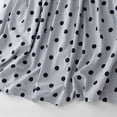 thumbnail image 5 of ZQUUVOU Women's Vintage Linen Dress Polka Dot V Neck Short Sleeve Maxi Dress Collared Casual Fit Flowy Long Dress Blue, 5 of 7