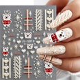 thumbnail image 2 of 5D Christmas Embossed Nail Stickers White Snowflakes Sliders For Nails Cute Cartoon Bear Gloves Sweater Design Decals GLJI-5D18, 2 of 4