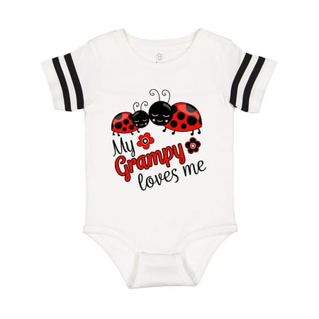 

Inktastic My Grampy Loves Me with Cute Ladybugs Gift Baby Boy or Baby Girl Bodysuit