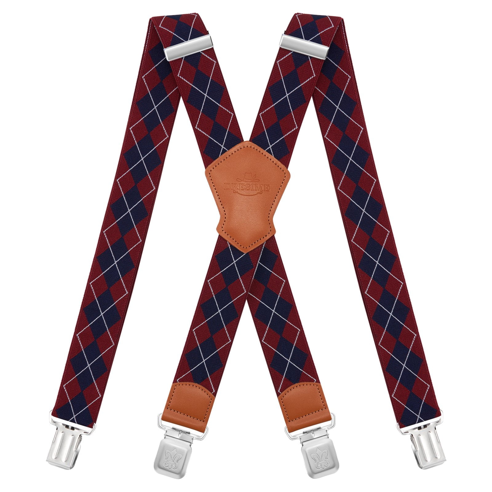 BIGLUFU Men's Suspenders, with Heavy Duty Clip Wide XBack for Work