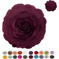 thumbnail image 2 of Fennco Styles Eva's Flower Garden Decorative Throw Pillow with Insert - 13 inches Round (Wine, 13" Case+Insert), 2 of 8