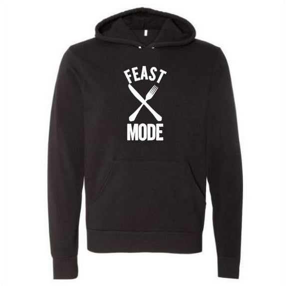 Thanksgiving Hoodie, Feast Mode, Thanksgiving Apparel, Funny Hoodie, Fashion, Unisex Hoodie, Humor, Sayings, Thankgiving Outfit, Hoodies, Black, MEDIUM