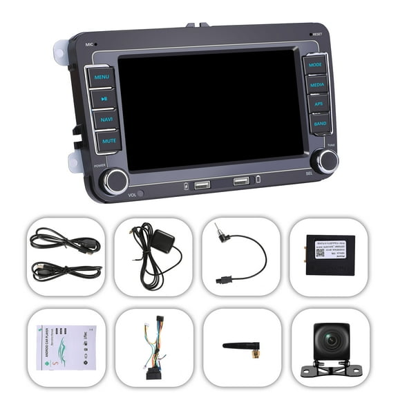 WOLFWO 2G 32G Android Car Stereo Radio for Volkswagen VW CC Passat B7 Polo Golf 5 6 Jetta, 7” Touchscreen Bluetooth GPS Navigation WiFi FM USB Backup Camera