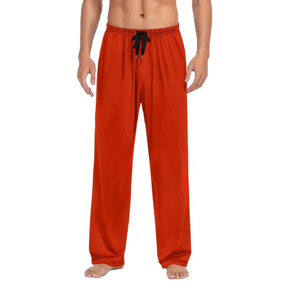 Ankola Men’s Solid‑Color Pajama Pants, Loose Straight‑Leg Loungewear Trousers with Pockets & Drawstring Waist