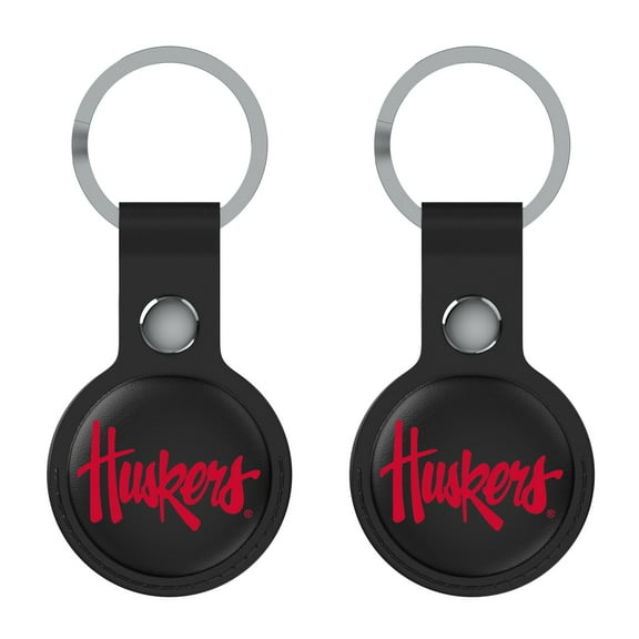 Keyscaper Black Nebraska Huskers Two-Pack AirTag Holders