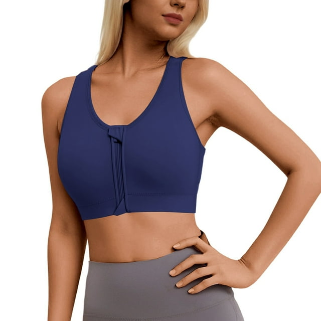 Brasier Mujer Sujetador Deportivo con Cremallera Frontal para Mujer, para Entrenamiento de Yoga, Cómodo, sin Costuras y con Soporte para Uso Diario. Extra Grande