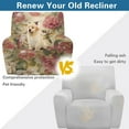 thumbnail image 4 of Xoenoiee Hummingbird Flower Print Recliner Chair Cover Jacquard Chair Covers 4 Piece Recliner Sofa Slipcover with Elastic Bottom, Recliner Protector with Pocket for Recliners, 4 of 7