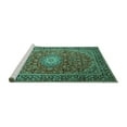 thumbnail image 2 of Ahgly Company Machine Washable Indoor Rectangle Medallion Turquoise Blue Traditional Area Rugs, 8' x 12', 2 of 4
