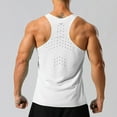 thumbnail image 3 of RYRJJ Men's Tank Tops Gym Muscle Shirts Mesh Quick Dry Bodybuilding Sleeveless T-Shirt for Workout Sports Fitness(White,L), 3 of 4