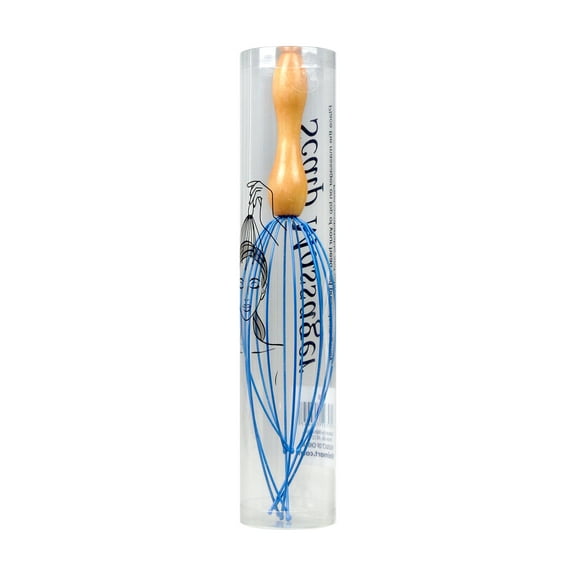 Wooden Scalp Massager, Stainless Legs, Blue