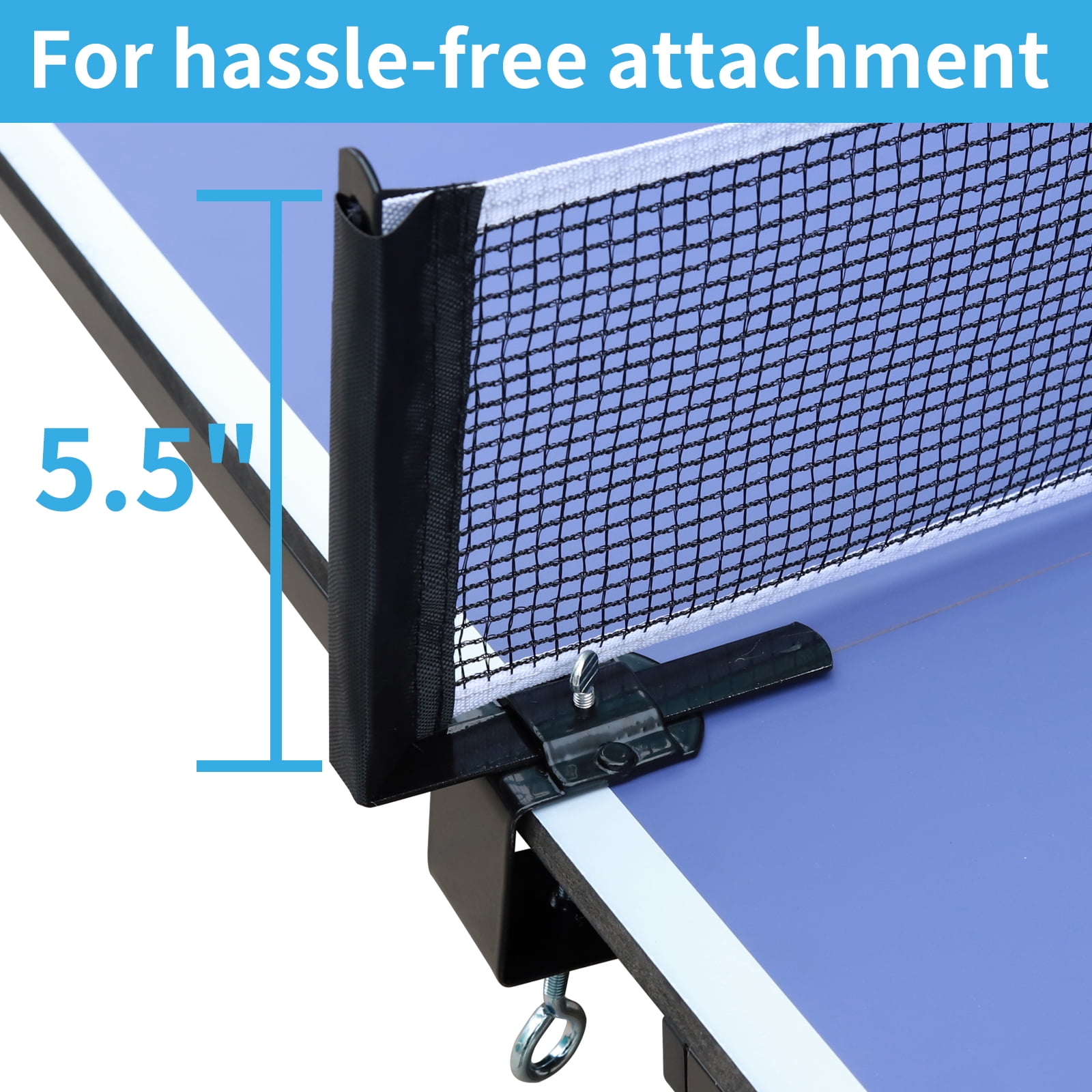 Maritcute 9ft Mid-Size Foldable and Portable Ping Pong Table Set for Indoor Games,Comes with Net, 2 Table Tennis Paddles, and 3 Balls