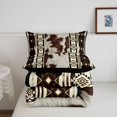 thumbnail image 5 of meiyoeat Vintage Cowhide Full Size Comforter Sets,Geometric Pattern Bedding Comforter Set For Boys,Brown Black,Black Reversible,3pcs,1 Comforter and 2 Pillowcases, 5 of 7