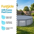 thumbnail image 2 of Funsicle 14 Foot Durable Round Pool Cover for Oasis and Activity Pools, Gray, 2 of 10
