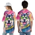 thumbnail image 5 of Hippie Alaskan Malamute Portrait oil painting Watercolor Tie-dye Vintage All Over Print 3D Baseball Shirt Alaska Mal Dog Lovers Gifts Softball Sport - 00015, 5 of 6