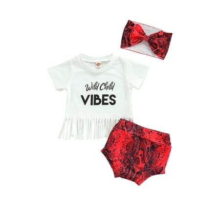 

Sunisery 3PCS Newborn Infant Baby Girl Short Sleeve Tassel Tops Shorts and Headband Summer Outfits White 0-6 Months