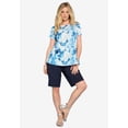 thumbnail image 2 of Roaman's Women's Plus Size Ultimate Cotton Crewneck Short Sleeve Swing Tee, 2 of 6